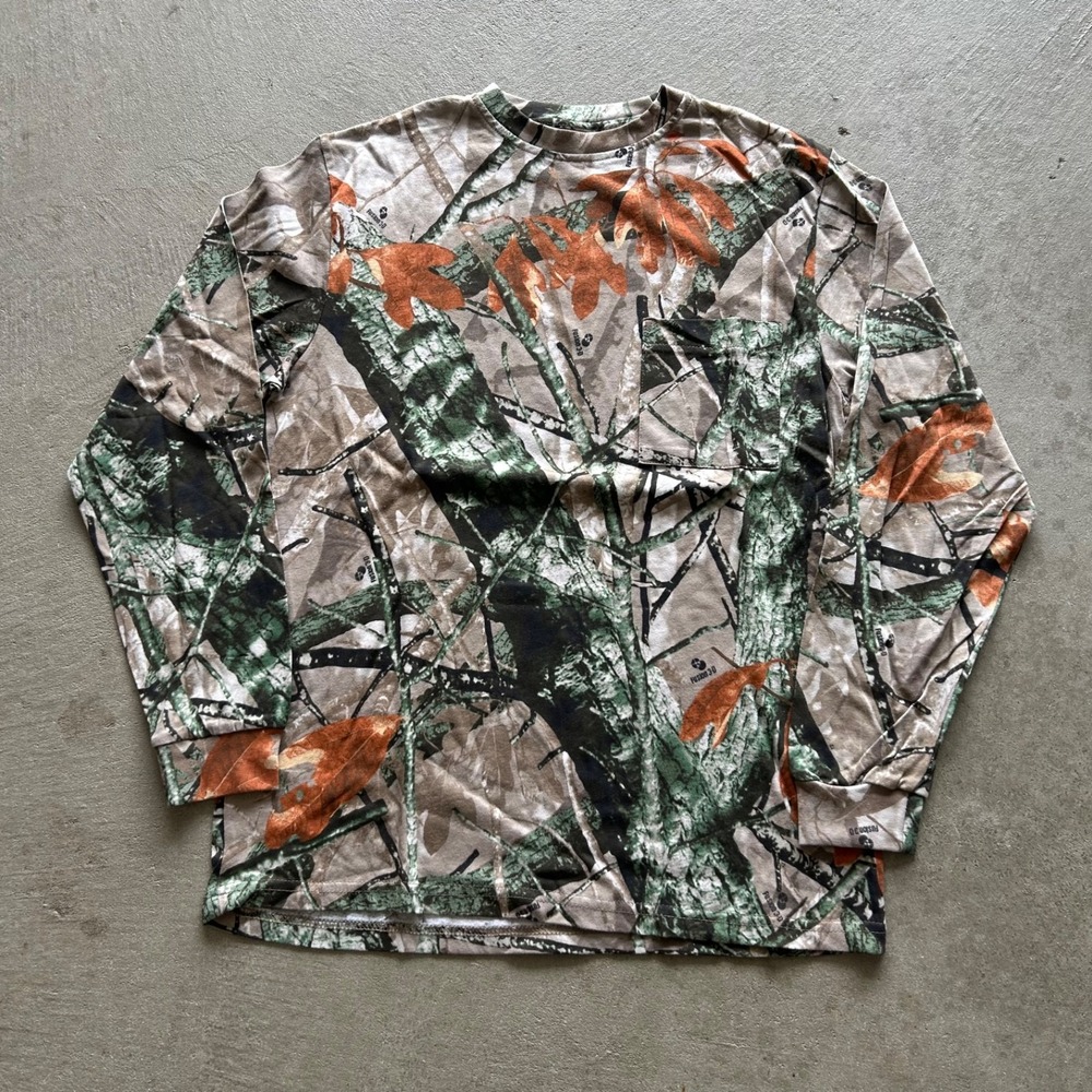 Vintage‎ 90s Outfitters Ridge Camo Real Tree Long Sleeve Shirt Size XL Brown